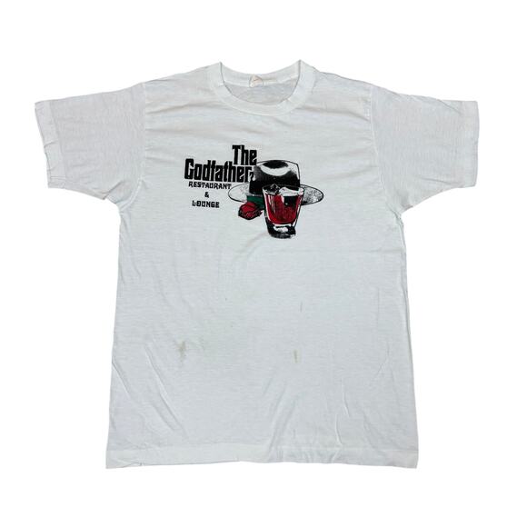 Vintage 70s The Godfather Restaurant and Lounge Single Stitch Shirt Large Rare - Picture 1 of 11